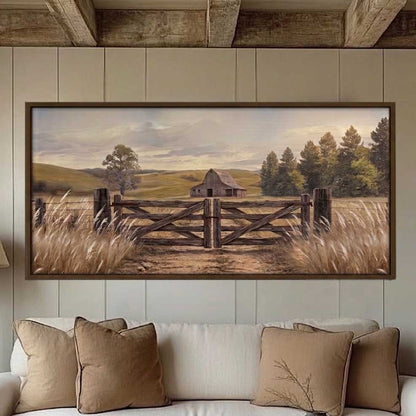 Rustic Ranch Gate Modern Farmhouse Canvas
