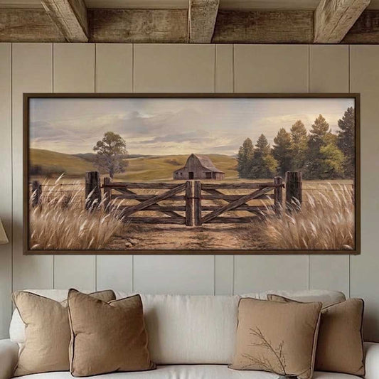Rustic Ranch Gate Modern Farmhouse Canvas
