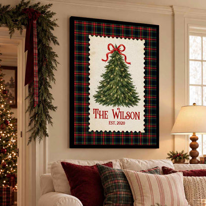 Custom Family Name Stamp Of Tree Wall Art
