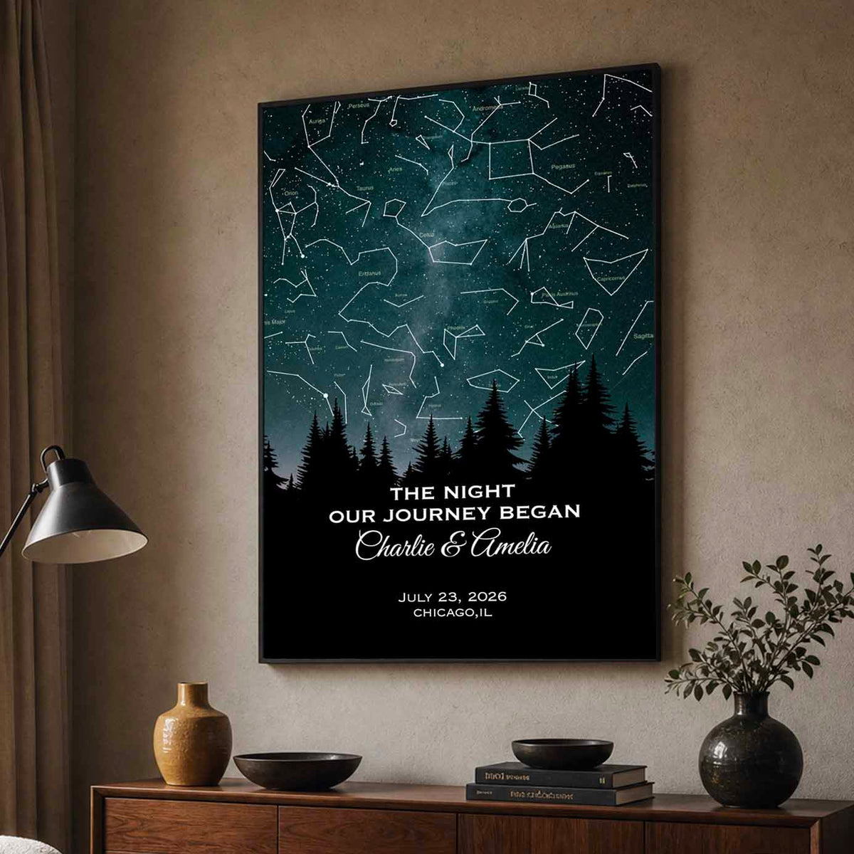 Our Starry Night Custom Star Map Premium Canvas