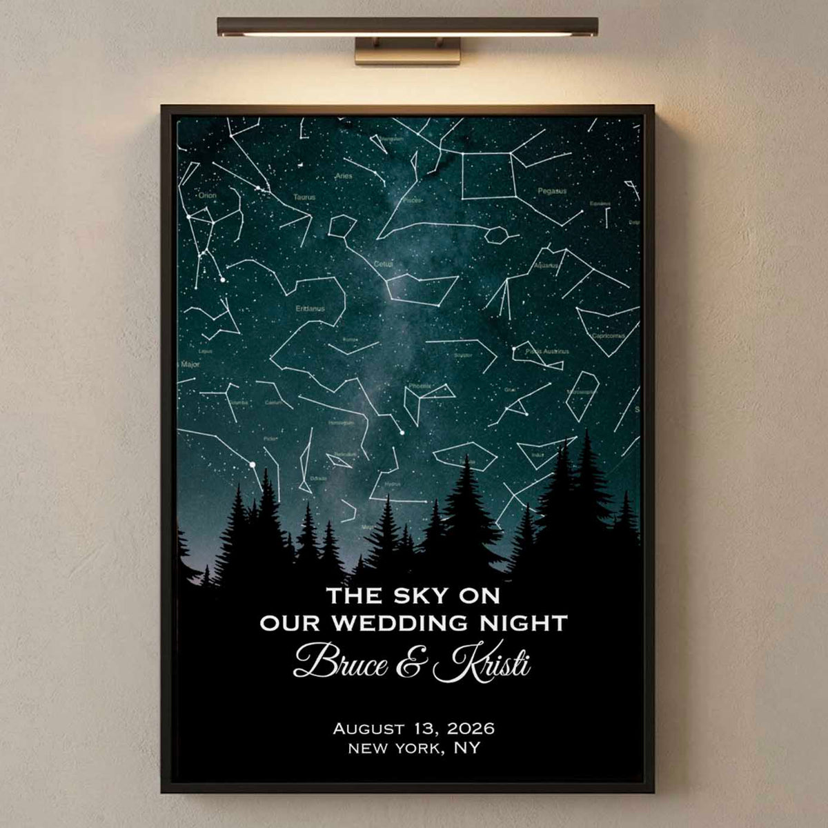 Our Starry Night Custom Star Map Premium Canvas