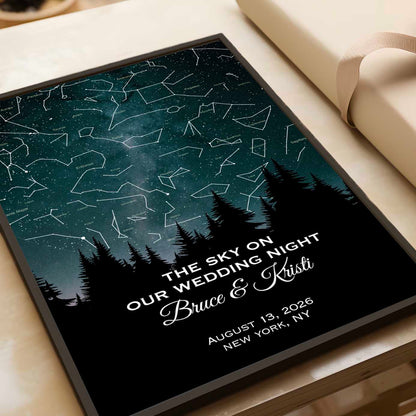 Our Starry Night Custom Star Map Premium Canvas