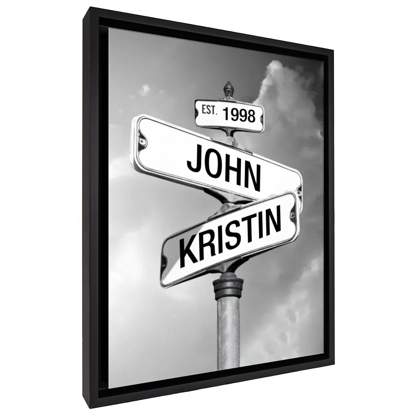 Classic Crossroad of Love | Custom Anniversary Couple Canvas