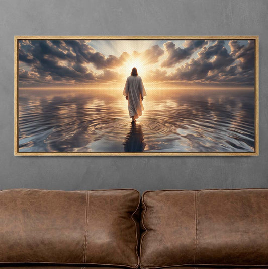 Jesus Walking On Water Premium Canvas