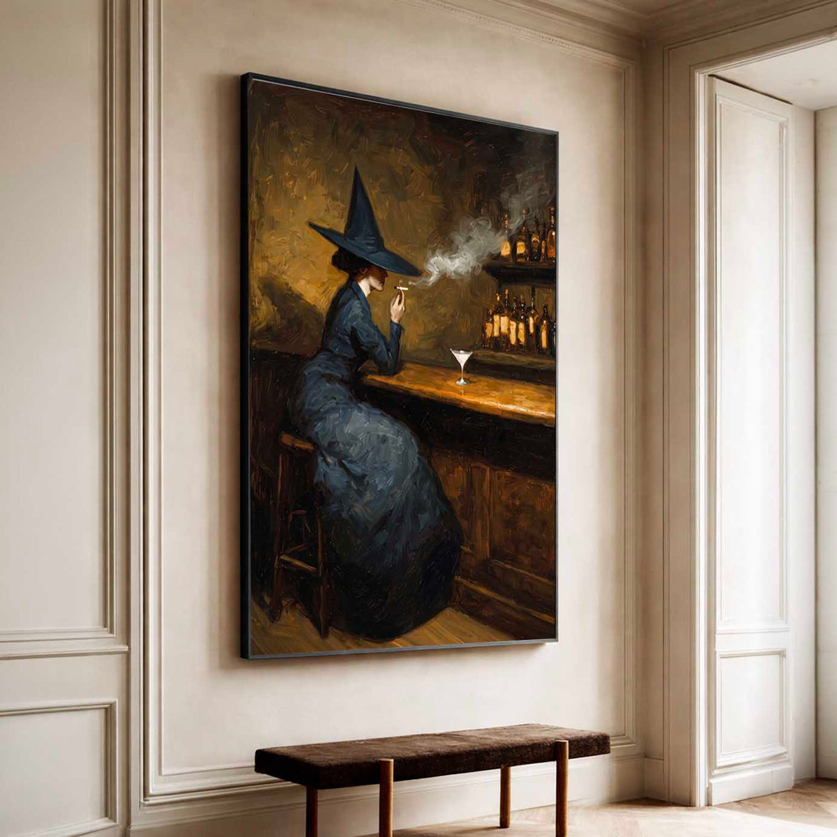 Witch at Bar Dark Academia Gothic Wall Art