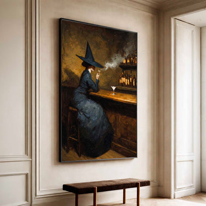 Witch at Bar Dark Academia Gothic Wall Art