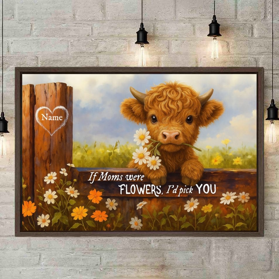 We'd Pick You Highland Cow Custom Canvas