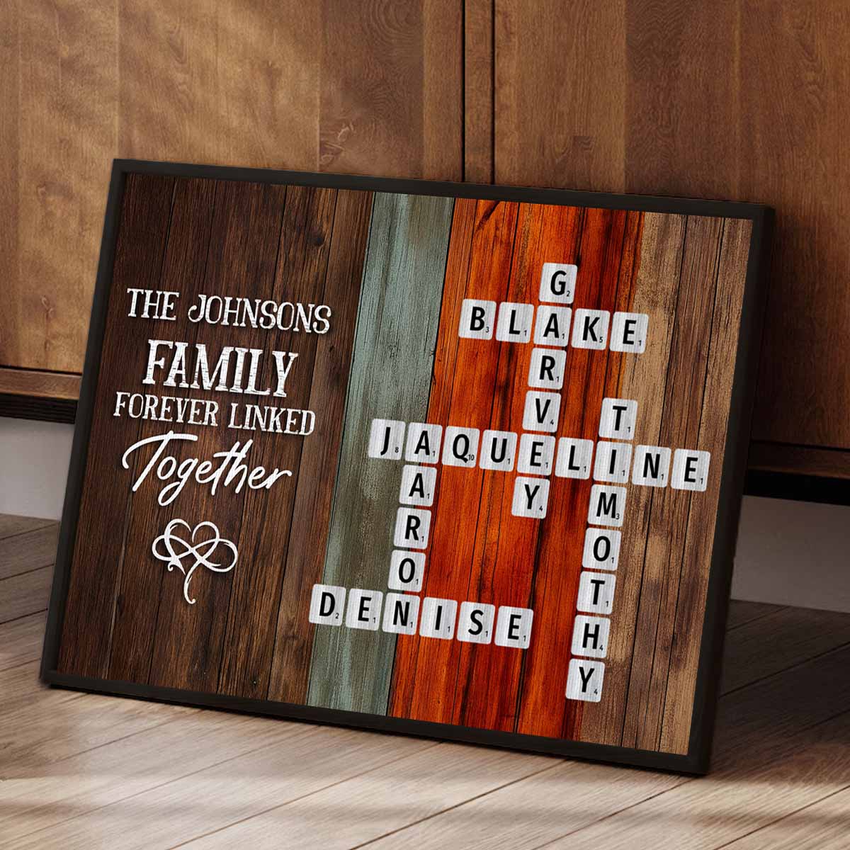 Forever Linked Together Custom Crossword Scrabble Canvas