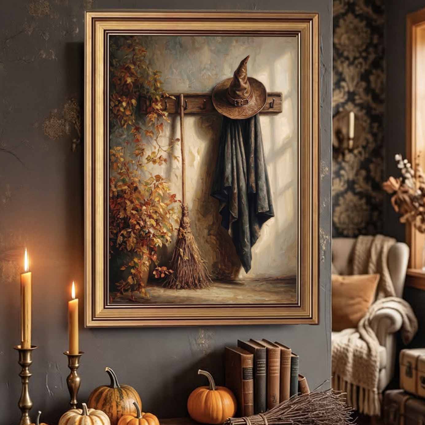 After The Night Ride Farmhouse Halloween Decor Canvas Poster