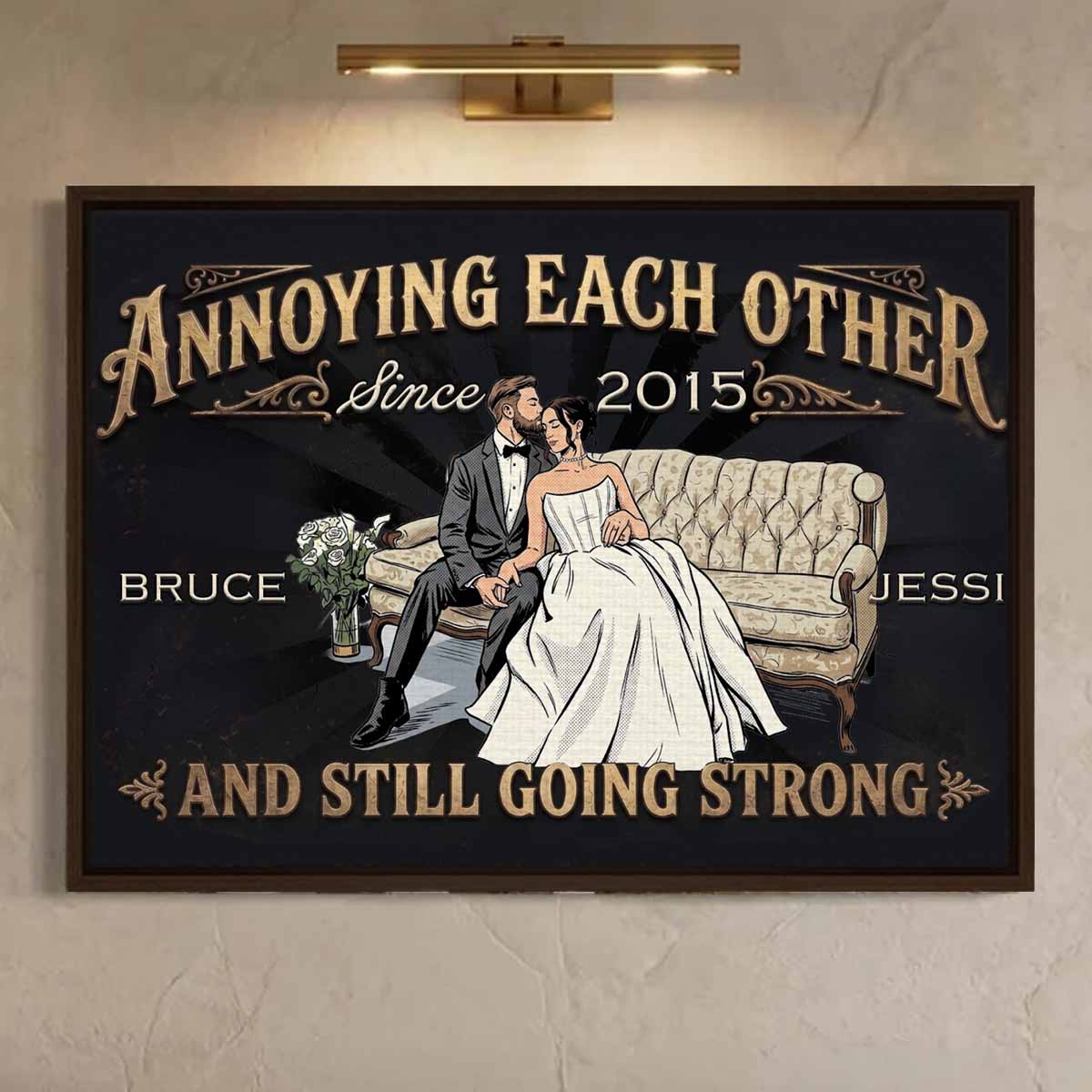 Annoying Each Other Custom Couple Art Canvas