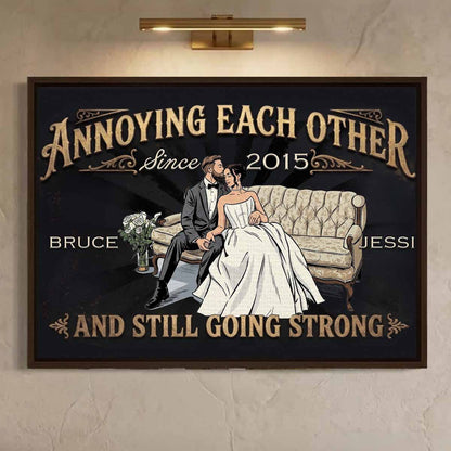 Annoying Each Other Custom Couple Art Canvas