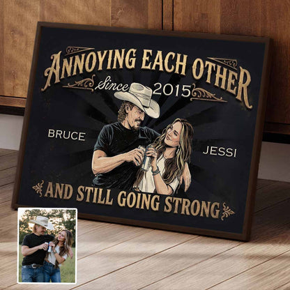 Annoying Each Other Custom Couple Art Canvas