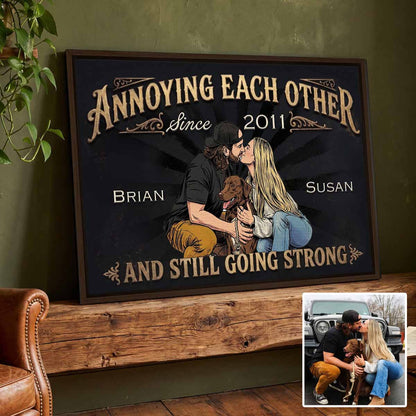 Annoying Each Other Custom Couple Art Canvas