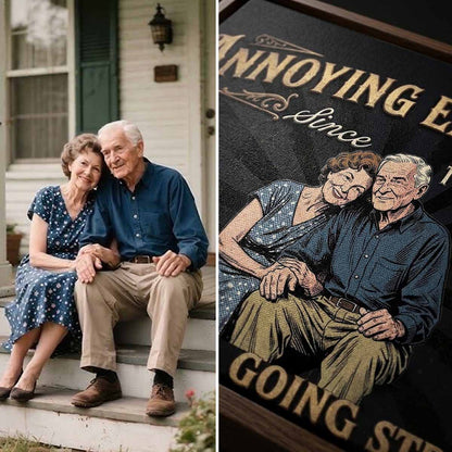 Annoying Each Other Custom Couple Art Canvas