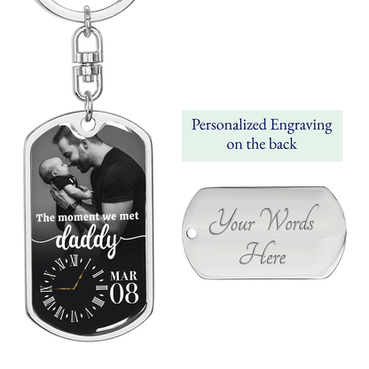 The Moment We Met Custom Keychain  For New Dad Grandpa