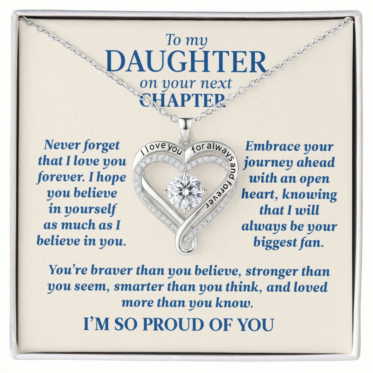 To My Daughter On Your Next Chapter Necklace Graduation Gift