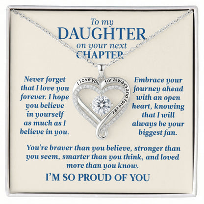 To My Daughter On Your Next Chapter Necklace Graduation Gift