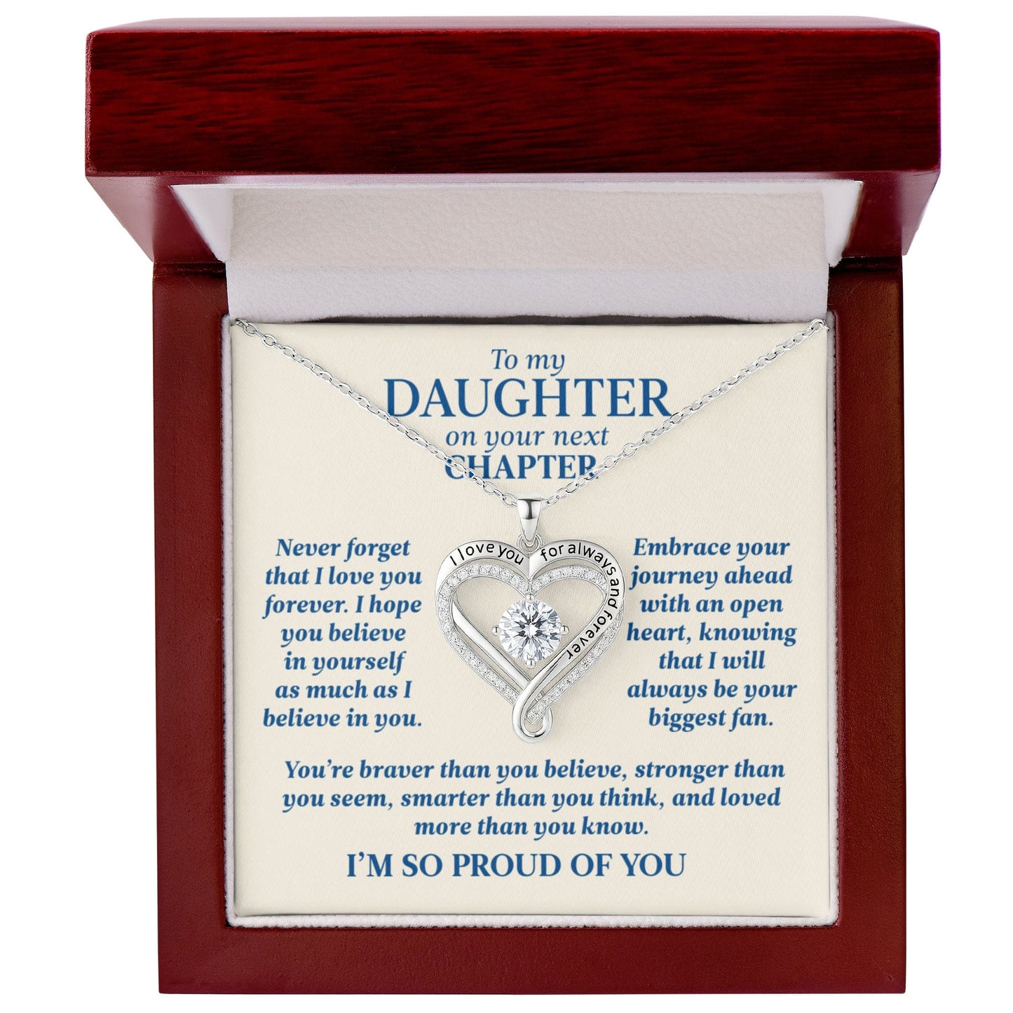To My Daughter On Your Next Chapter Necklace Graduation Gift