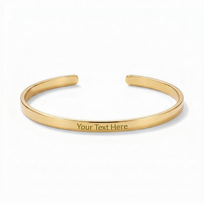 Just Breath Custom Message Engraved Cuff Bracelet