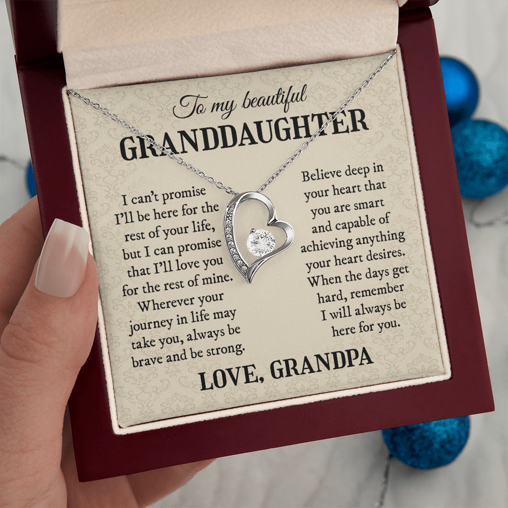 Be Here For You | To My Granddaughter Necklace From Grandpa