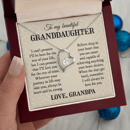 Be Here For You | To My Granddaughter Necklace From Grandpa
