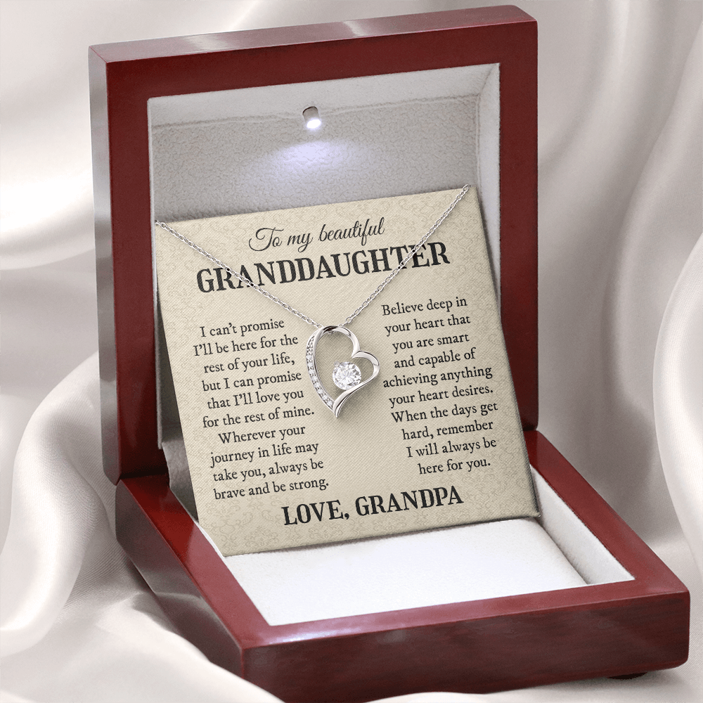 Be Here For You | To My Granddaughter Necklace From Grandpa