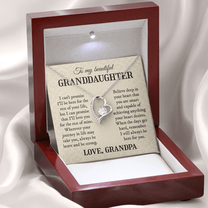 Be Here For You | To My Granddaughter Necklace From Grandpa