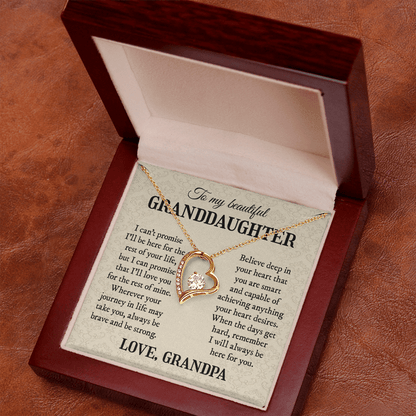 Be Here For You | To My Granddaughter Necklace From Grandpa