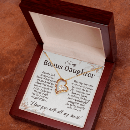 Family Isn't About Blood Or Last Name | To My Bonus Daughter Necklace