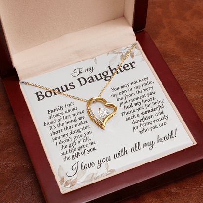 Family Isn't About Blood Or Last Name | To My Bonus Daughter Necklace