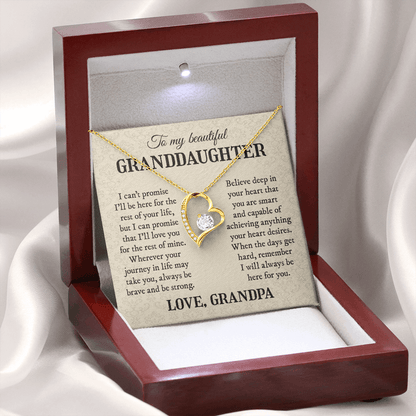 Be Here For You | To My Granddaughter Necklace From Grandpa
