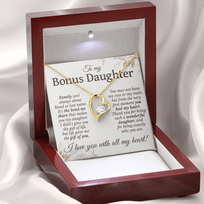 Family Isn't About Blood Or Last Name | To My Bonus Daughter Necklace