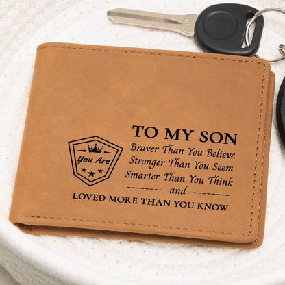 Loved More Than You Know | To My Son Top-Grain Leather Wallet