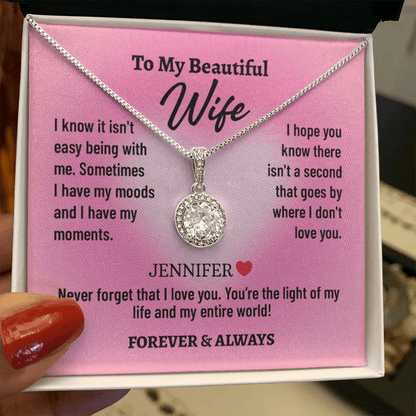 Light of My Life - To My Beautiful Wife Custom Necklace