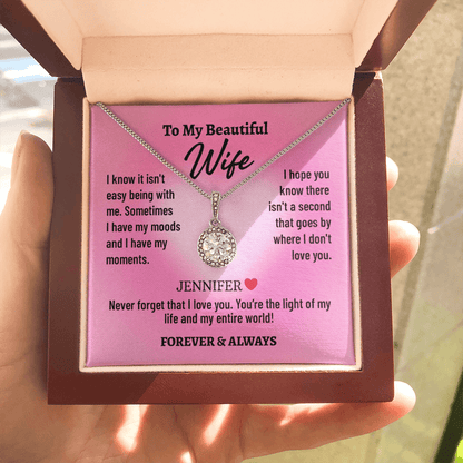 Light of My Life - To My Beautiful Wife Custom Necklace