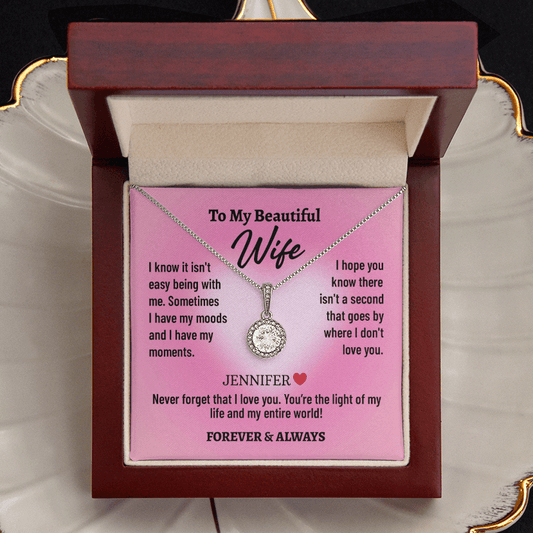 Light of My Life - To My Beautiful Wife Custom Necklace