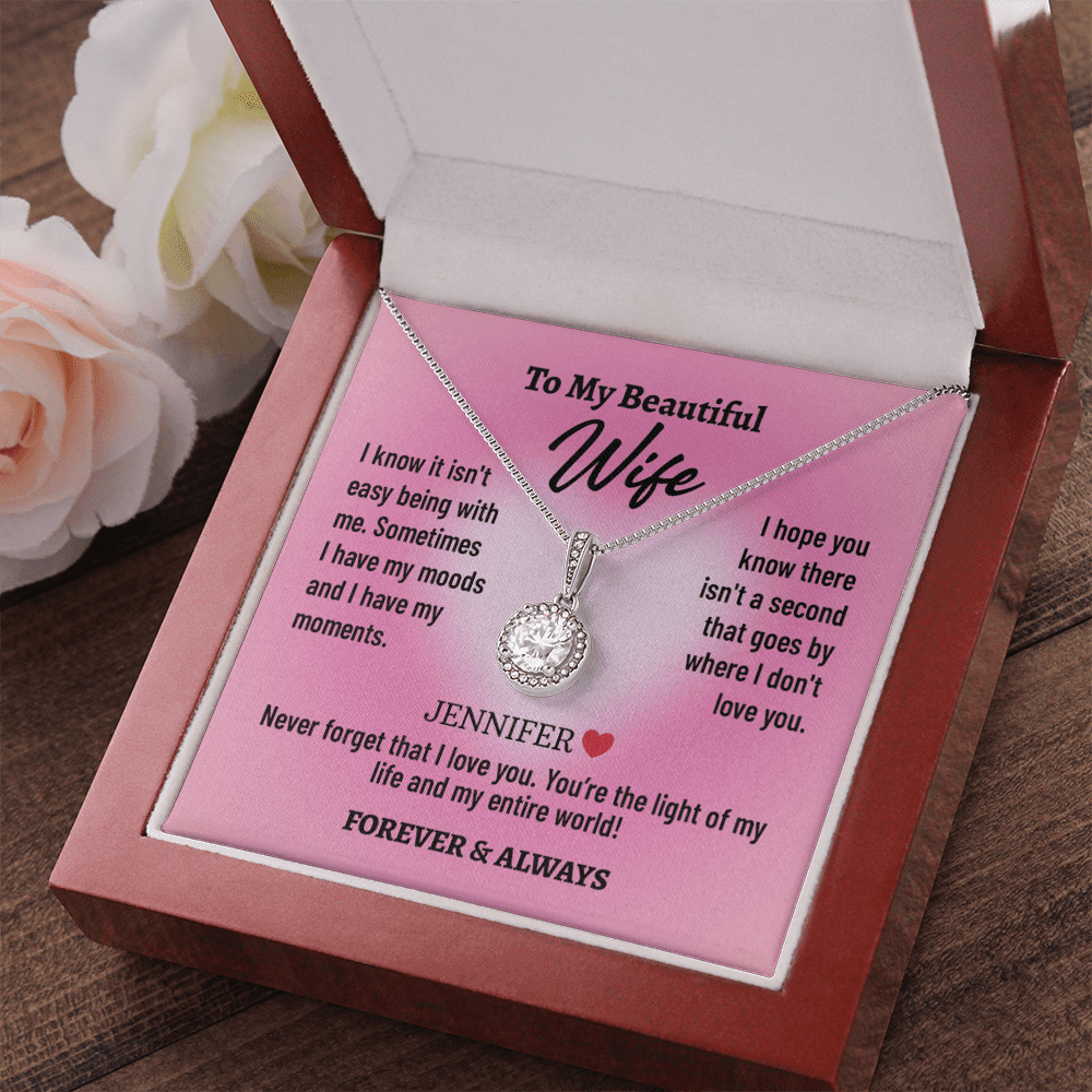 Light of My Life - To My Beautiful Wife Custom Necklace