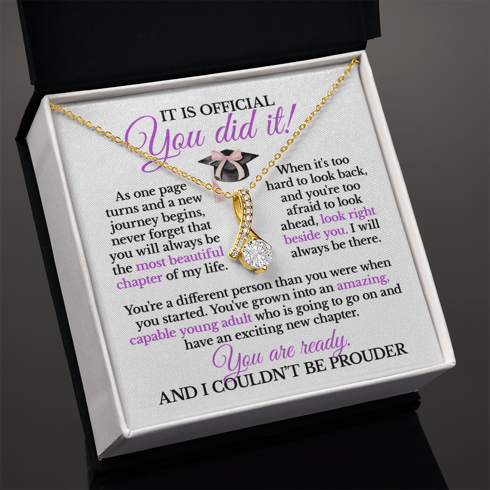 You Did It Necklace | Graduation College Acceptance Gift From Mom Dad