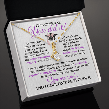You Did It Necklace | Graduation College Acceptance Gift From Mom Dad