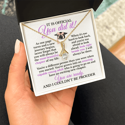 You Did It Necklace | Graduation College Acceptance Gift From Mom Dad
