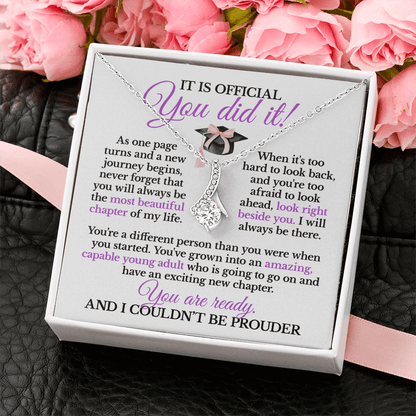You Did It Necklace | Graduation College Acceptance Gift From Mom Dad