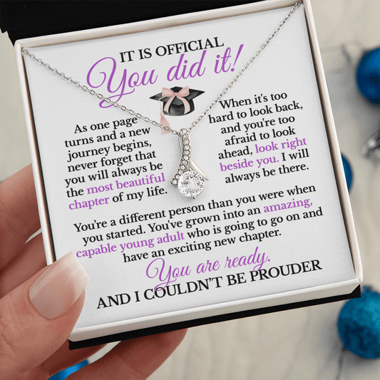 You Did It Necklace | Graduation College Acceptance Gift From Mom Dad