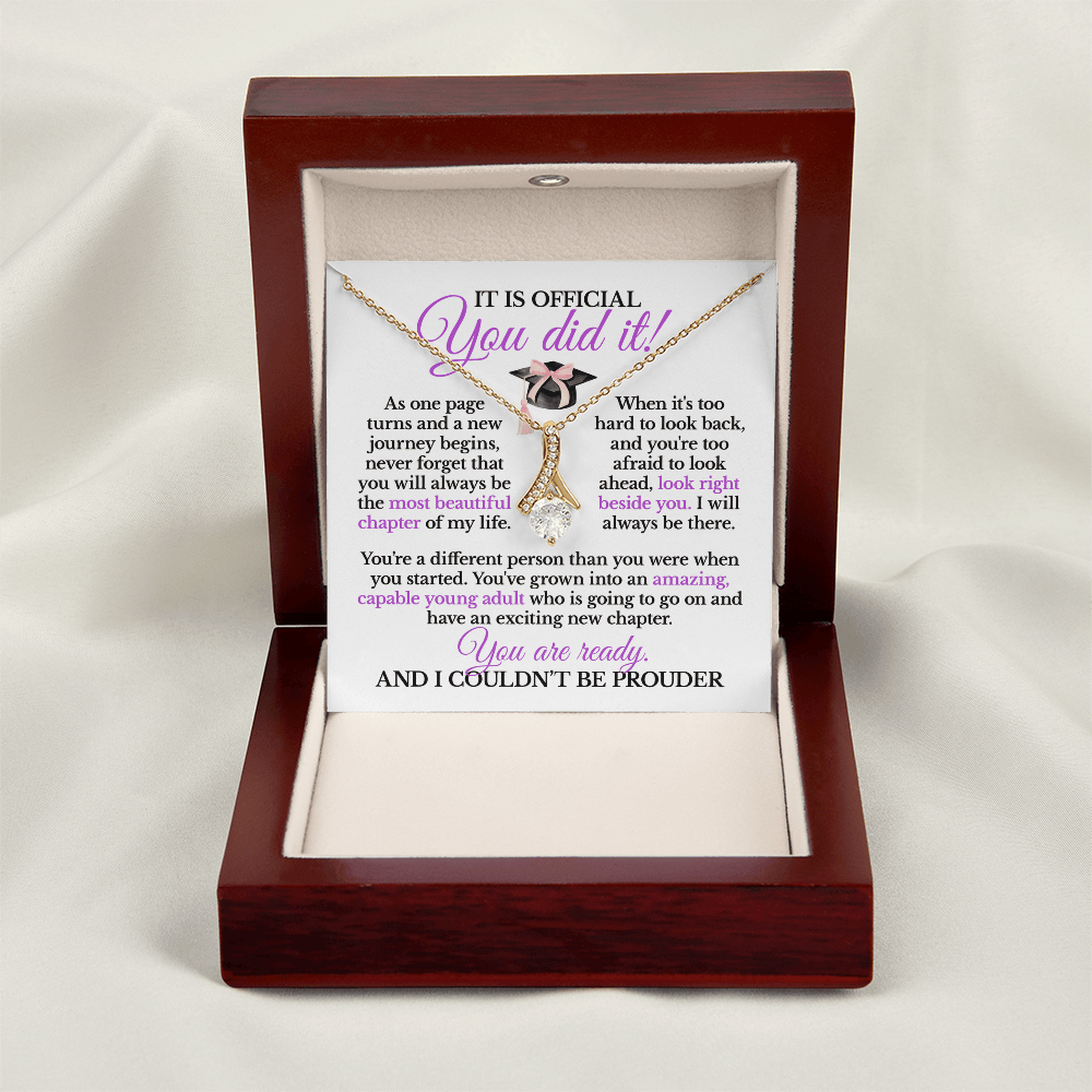 You Did It Necklace | Graduation College Acceptance Gift From Mom Dad