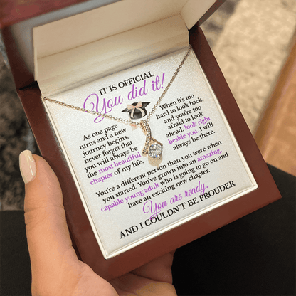 You Did It Necklace | Graduation College Acceptance Gift From Mom Dad