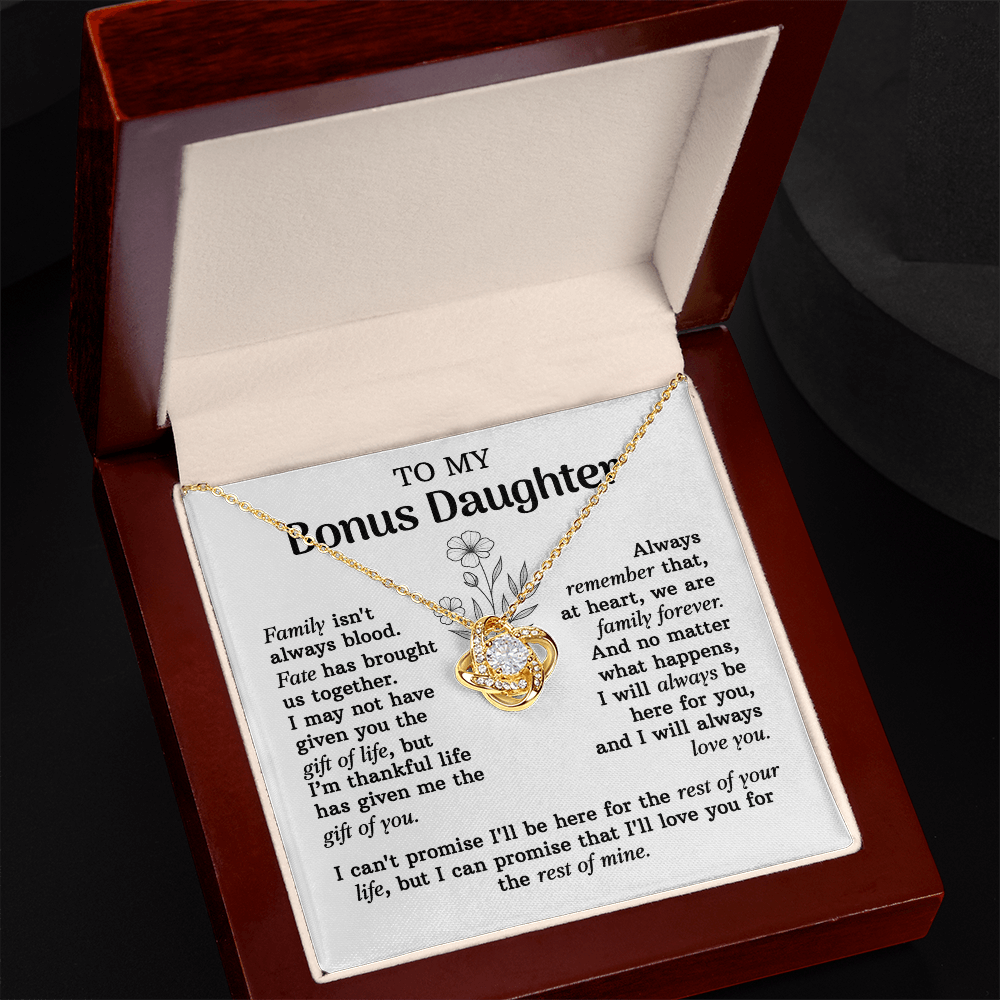 Family Isn't Always Blood - To My Bonus Daughter Infinity Love Necklace