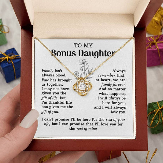 Family Isn't Always Blood - To My Bonus Daughter Infinity Love Necklace