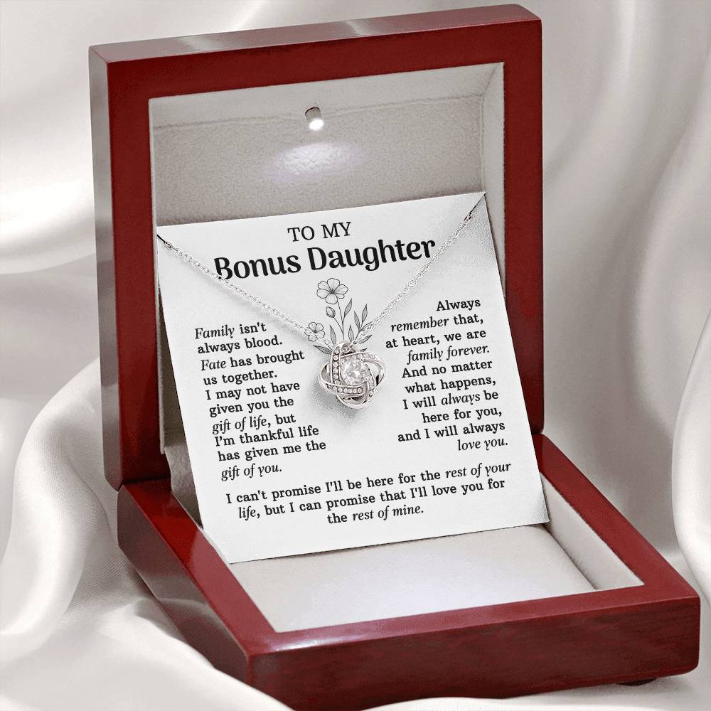 Family Isn't Always Blood - To My Bonus Daughter Infinity Love Necklace