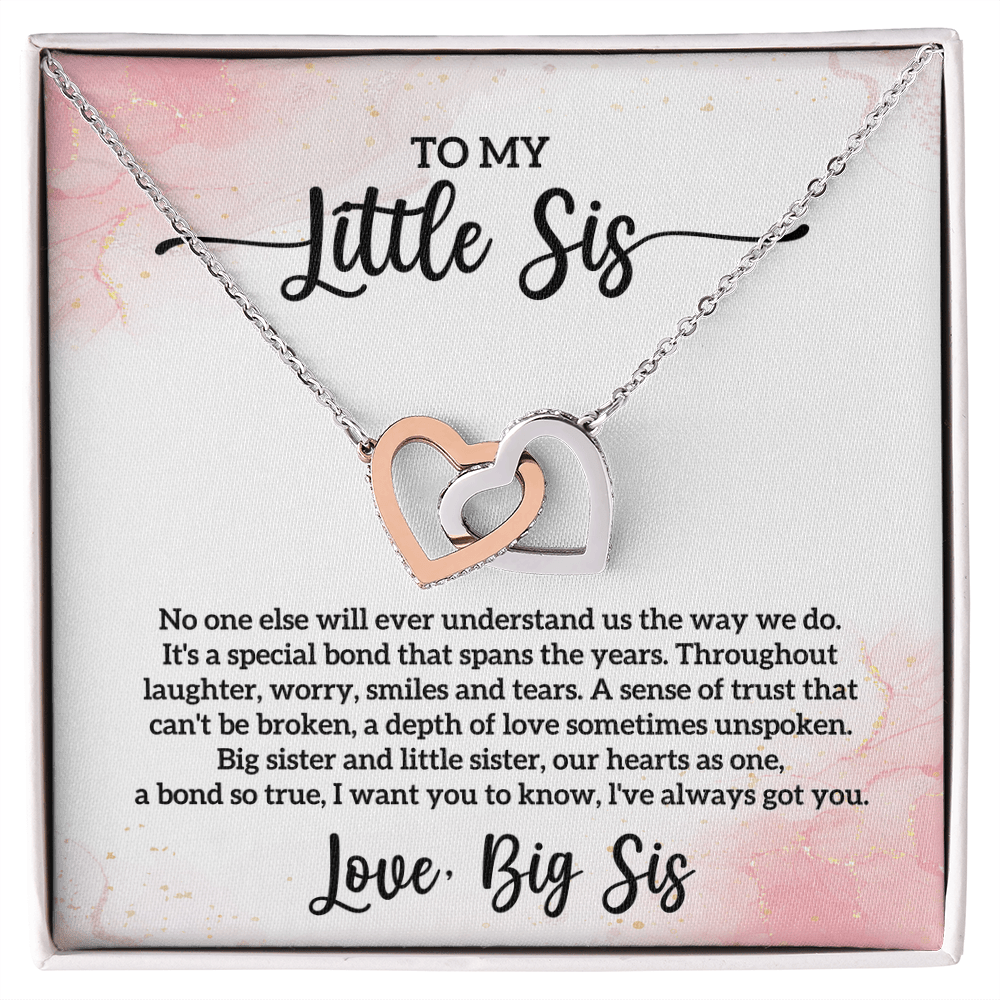 Little Sis Big Sis Interlocking Hearts Necklace