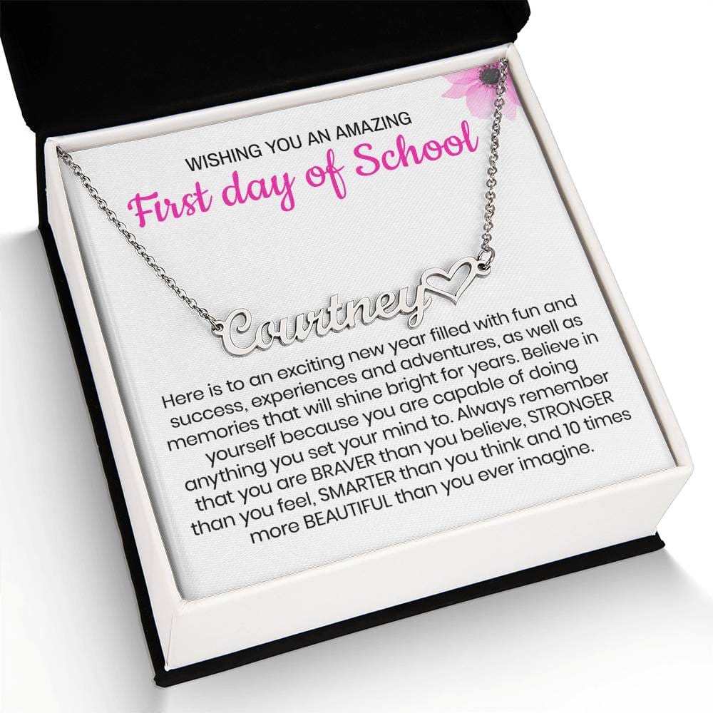 First Day Of School Custom Name Necklace