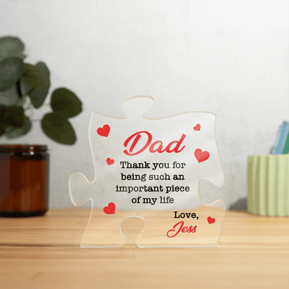 Important Piece Custom Puzzle Keepsake For Mom Dad